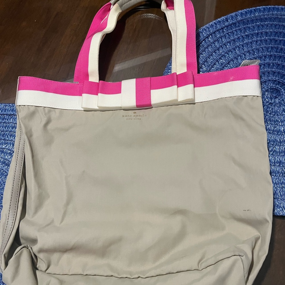Kate Spade Beige and Pink Tote Bag